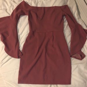 off the shoulder long sleeve dress